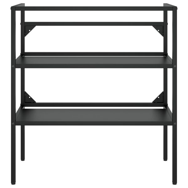 vidaXL Σκελετός Νιπτήρα Μπάνιου με Εντοιχισμένο Νιπτήρα Λευκό Σίδερο