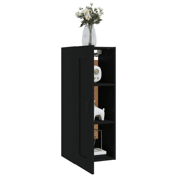 vidaXL Ντουλάπι Κρεμαστό Μαύρο 35 x 34 x 90 εκ. Επεξεργασμένο Ξύλο