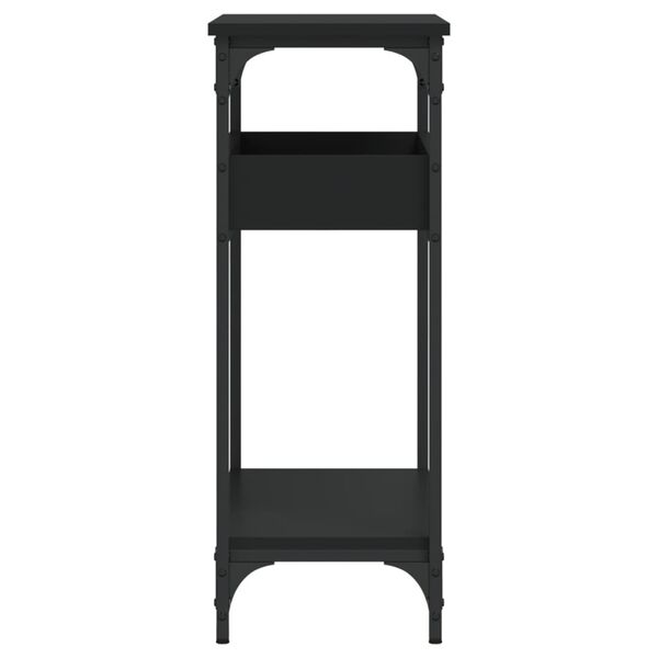vidaXL Τραπέζι Κονσόλα με Ράφι Μαύρο 75x29x75 εκ. Επεξεργασμένο Ξύλο