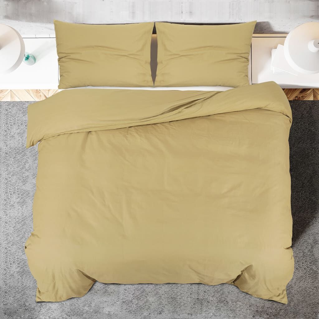 Σετ Παπλωματοθήκη vidaXL Taupe 135x200 εκ. Βαμβακερό