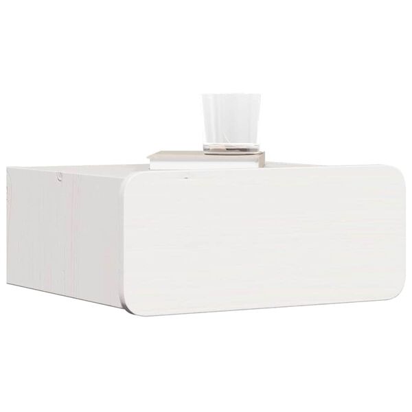 vidaXL Κομοδίνο με συρτάρι Λευκό 39 x 34 x 16.5 εκ. Μασίφ ξύλο πεύκου