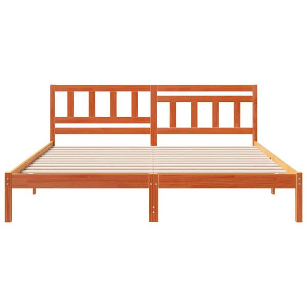 vidaXL Σκελετός Κρεβατιού Καφέ κεριού 160 x 200 cm Μασίφ ξύλο πεύκου