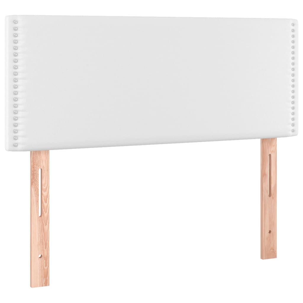 vidaXL Κρεβάτι Boxspring με Στρώμα Λευκό 100x200εκ.από Συνθετικό Δέρμα