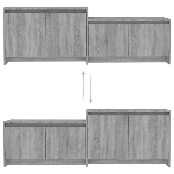 vidaXL Έπιπλο Τηλεόρασης Γκρι Sonoma 146,5x35x50 εκ. Επεξεργ. Ξύλο