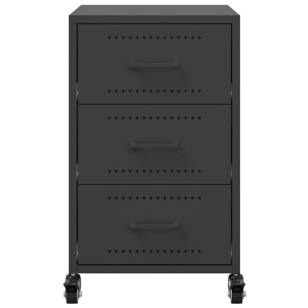 vidaXL Κομοδίνο Μαύρο 36x39x59 εκ. από Χάλυβα