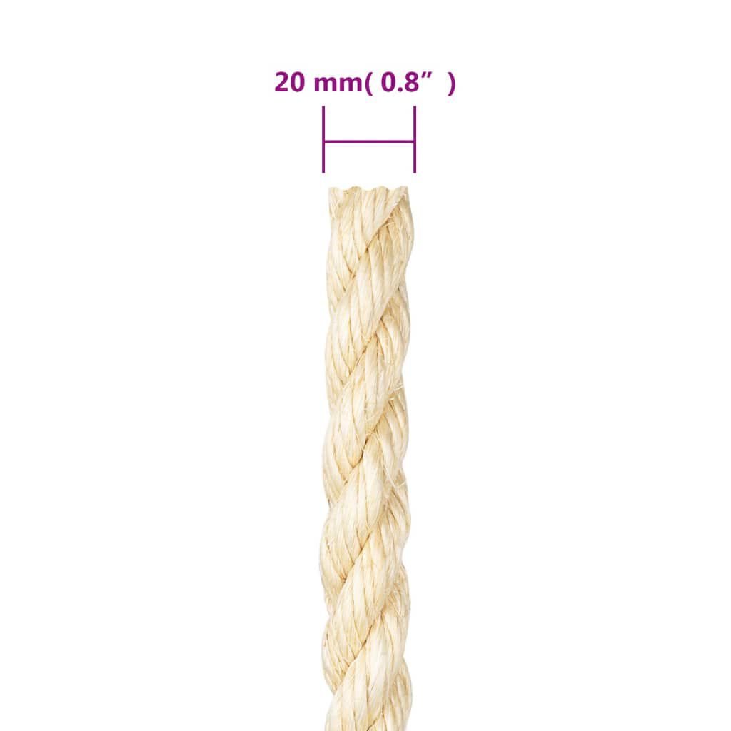 vidaXL Σχοινί 20 χιλ. 25 μ. από 100% Σιζάλ