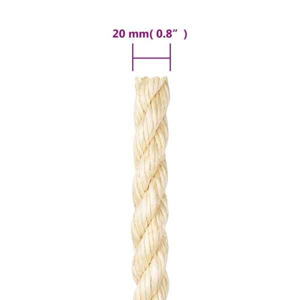 vidaXL Σχοινί 20 χιλ. 25 μ. από 100% Σιζάλ