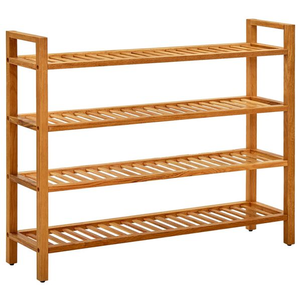 vidaXL Παπουτσοθήκη με 4 Ράφια 100 x 27 x 80 εκ. από Μασίφ Ξύλο Δρυός