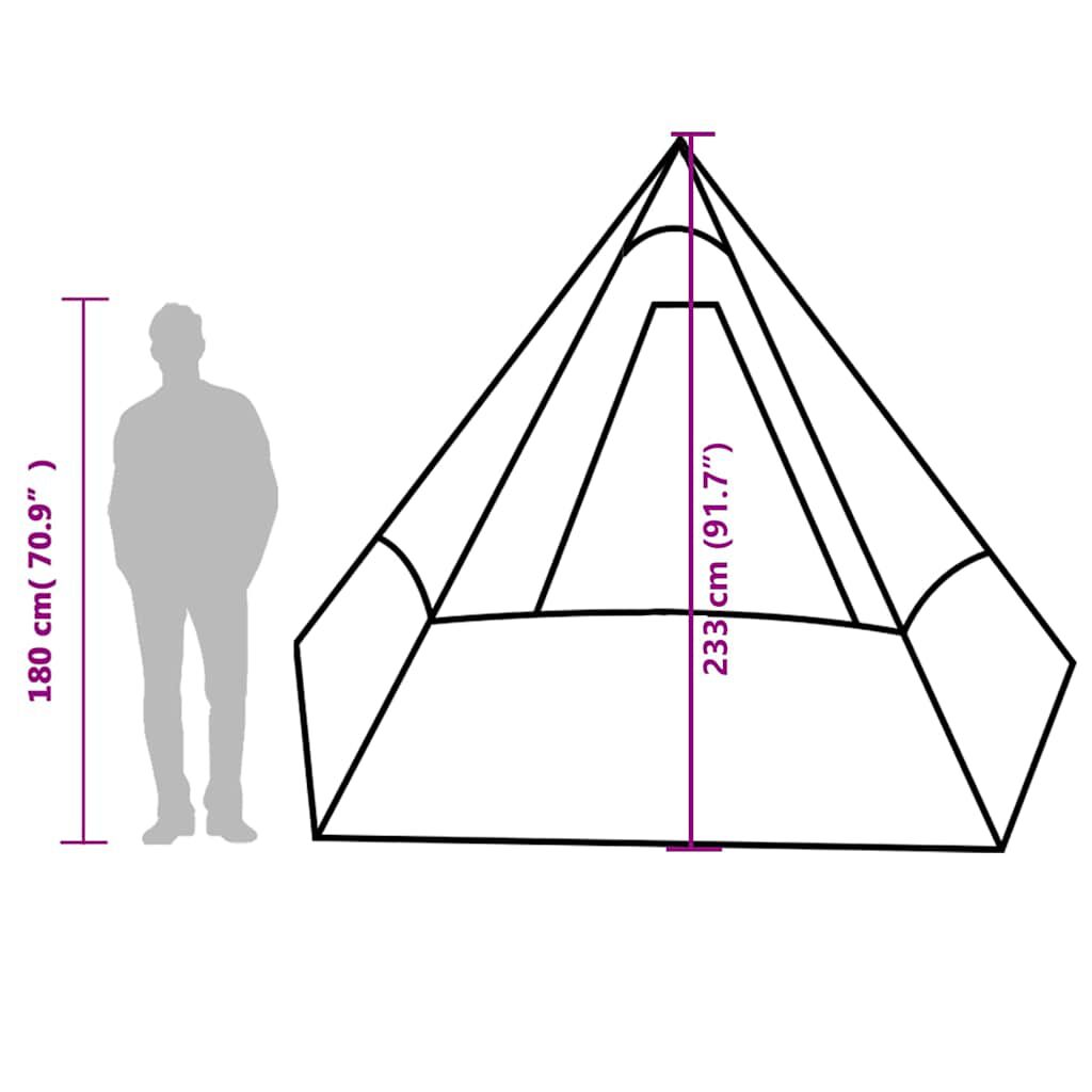 vidaXL Σκηνή Κάμπινγκ Tipi 7 Ατόμων Αδιάβροχη Πράσινη