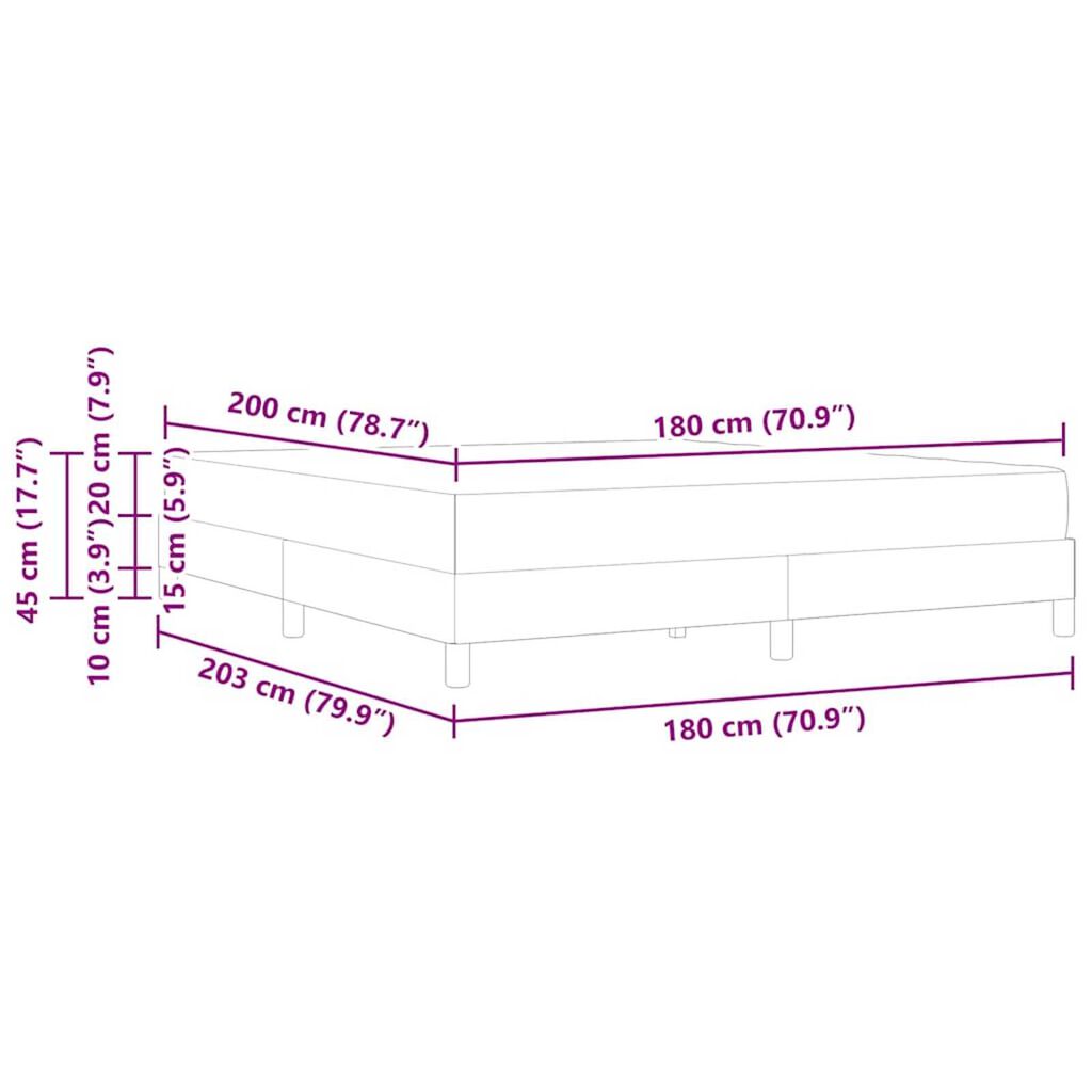 vidaXL Κρεβάτι με ελατήρια Άλλο Κρεμ 180 x 200 cm ύφασμα