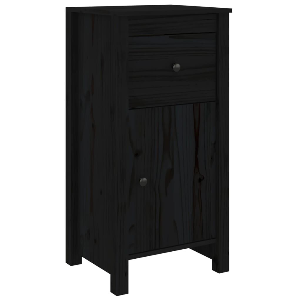vidaXL Ντουλάπια 2 τεμ. Μαύρα 40x35x80 εκ. από Μασίφ Ξύλο Πεύκου