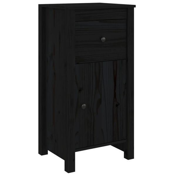 vidaXL Ντουλάπια 2 τεμ. Μαύρα 40x35x80 εκ. από Μασίφ Ξύλο Πεύκου
