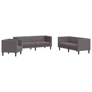 vidaXL &Sigma;&epsilon;&tau; &Kappa;&alpha;&nu;&alpha;&pi;έ&delta;&omega;&nu; Chesterfield 3 &Tau;&epsilon;&mu;&alpha;&chi;ί&omega;&nu; &alpha;&pi;ό &Gamma;&kappa;&rho;&iota; &Sigma;&upsilon;&nu;&theta;&epsilon;&tau;&iota;&kappa;ό &Delta;έ&rho;&mu;&alpha;