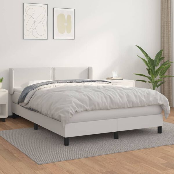 vidaXL &Kappa;&rho;&epsilon;&beta;ά&tau;&iota; Boxspring &mu;&epsilon; &Sigma;&tau;&rho;ώ&mu;&alpha; &Lambda;&epsilon;&upsilon;&kappa;ό 140x200&epsilon;&kappa;.&alpha;&pi;ό &Sigma;&upsilon;&nu;&theta;&epsilon;&tau;&iota;&kappa;ό &Delta;έ&rho;&mu;&alpha;