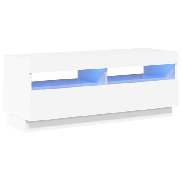 vidaXL Έπιπλο Τηλεόρασης με LED Γυαλιστερό Άσπρο 100 x 35 x 40 εκ.