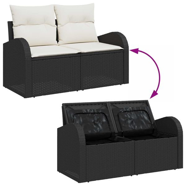 vidaXL Σετ Καναπέ Κήπου 6 pcs Μαύρο συνθετικό ρατάν