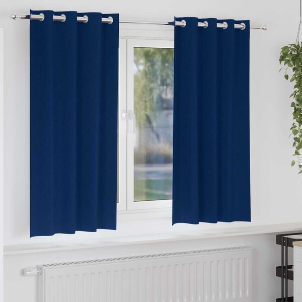 vidaXL Κουρτίνες 2 pcs Σκούρο Μπλε 175 x 140 εκ. Πολυεστέρας