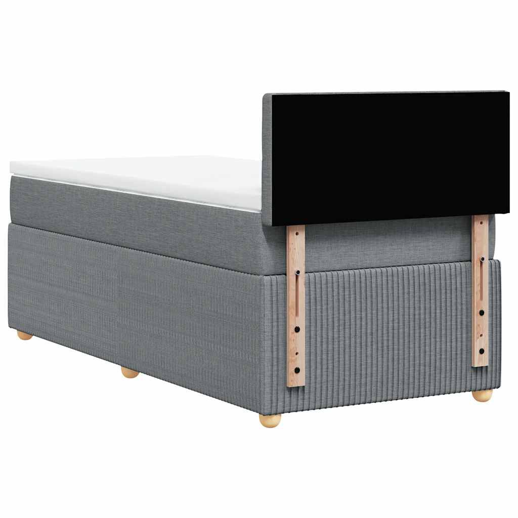 vidaXL Κρεβάτι Boxspring με Στρώμα Ανοιχτό Γκρι 100x200 εκ. Υφασμάτινο