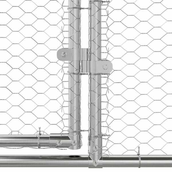 vidaXL Κλουβί για κότες Ασημί 400 x 200 x 198.5 εκ