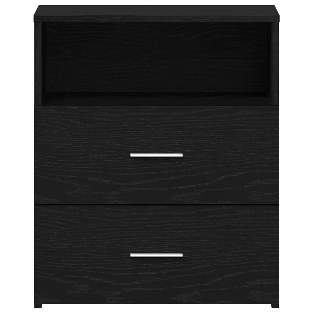 vidaXL Κομοδίνο Μαύρο Δρυς 50x32x60εκ Επεξεργασμένο Ξύλο