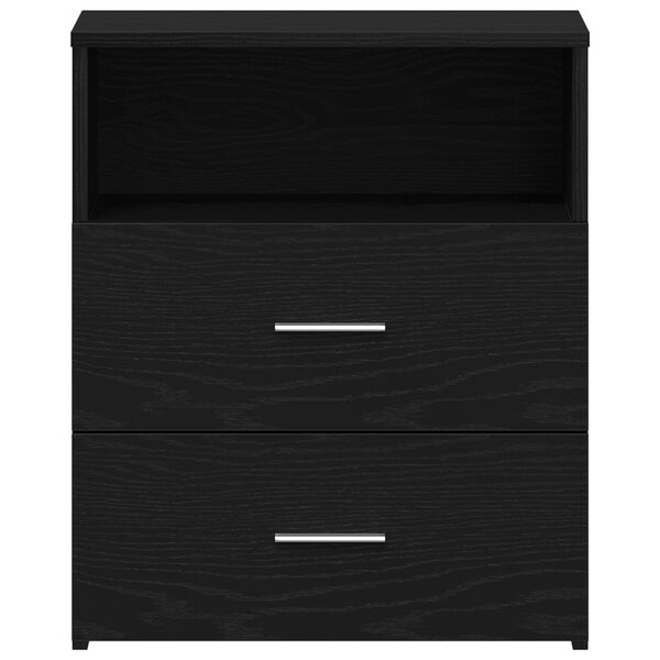 vidaXL Κομοδίνο Μαύρο Δρυς 50x32x60εκ Επεξεργασμένο Ξύλο