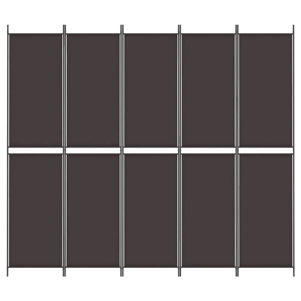 vidaXL Διαχωριστικό Δωματίου με 5 Πάνελ Καφέ 250x220 εκ. από Ύφασμα