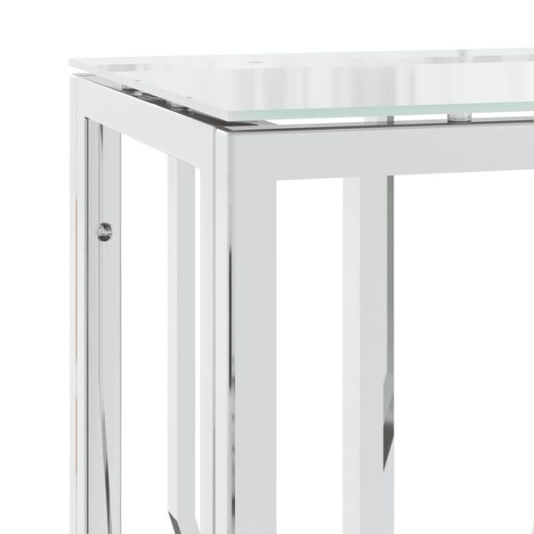 vidaXL Τραπέζι Κονσόλα 70x30x70 εκ. από Ανοξείδωτο Ατσάλι και Γυαλί
