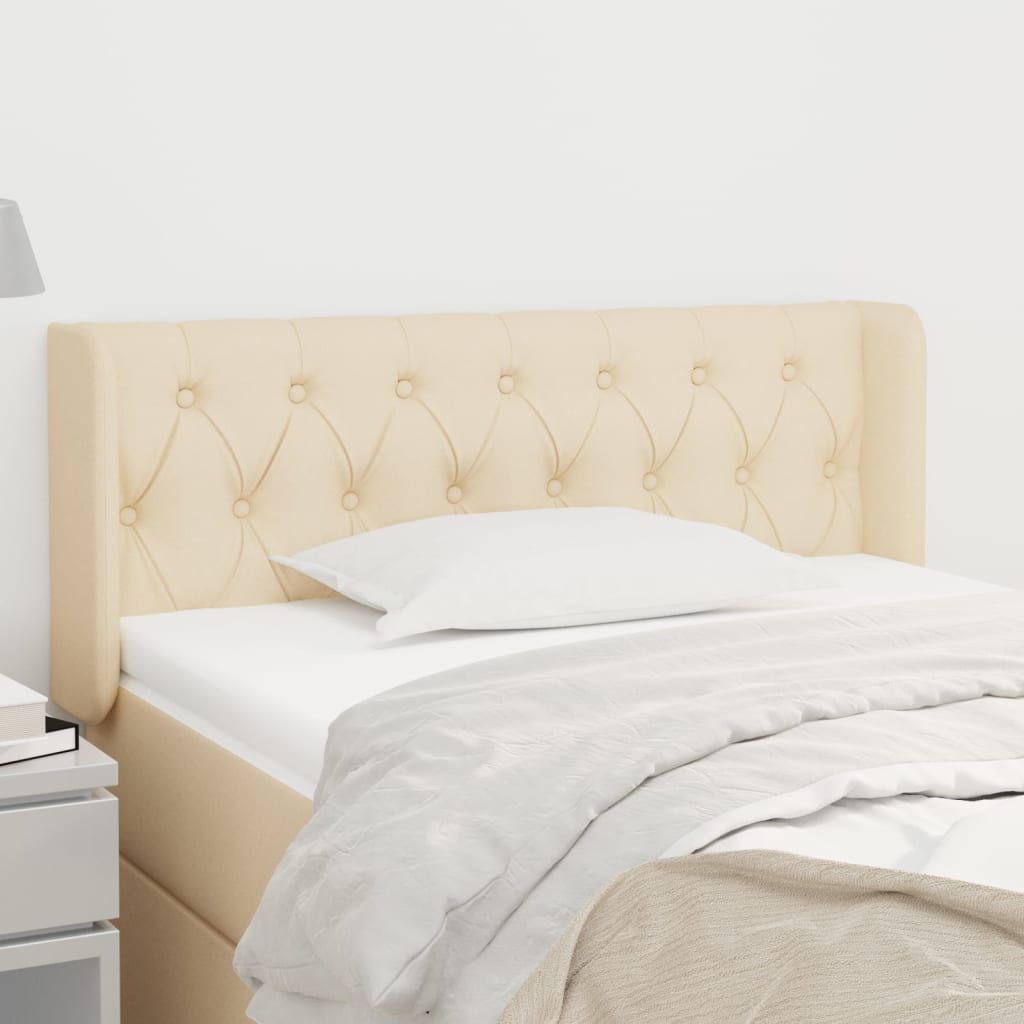 vidaXL Κεφαλάρι με Πτερύγια Κρεμ 93x16x78/88 εκ. Υφασμάτινο