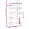 vidaXL Βιβλιοθήκη 5 Επιπέδων Γκρι Sonoma 100x33x180,5εκ. Επεξεργ. Ξύλο