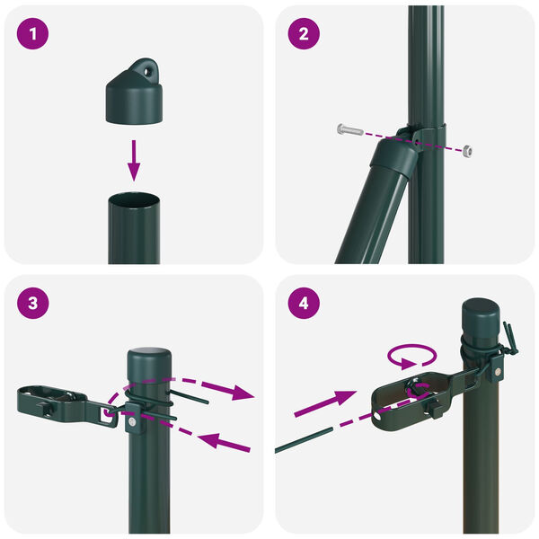 vidaXL Πό posts φράχτη 13 pcs Πράσινο Ø32mm 150 εκ