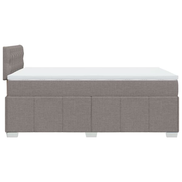 vidaXL Κρεβάτι Boxspring με Στρώμα Taupe 120x190 εκ. Υφασμάτινο