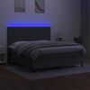 vidaXL &Kappa;&rho;&epsilon;&beta;ά&tau;&iota; Boxspring &mu;&epsilon; &Sigma;&tau;&rho;ώ&mu;&alpha; & LED &Sigma;&kappa;.&Gamma;&kappa;&rho;&iota; 160x200 &epsilon;&kappa; &Upsilon;&phi;&alpha;&sigma;&mu;ά&tau;&iota;&nu;&omicron;