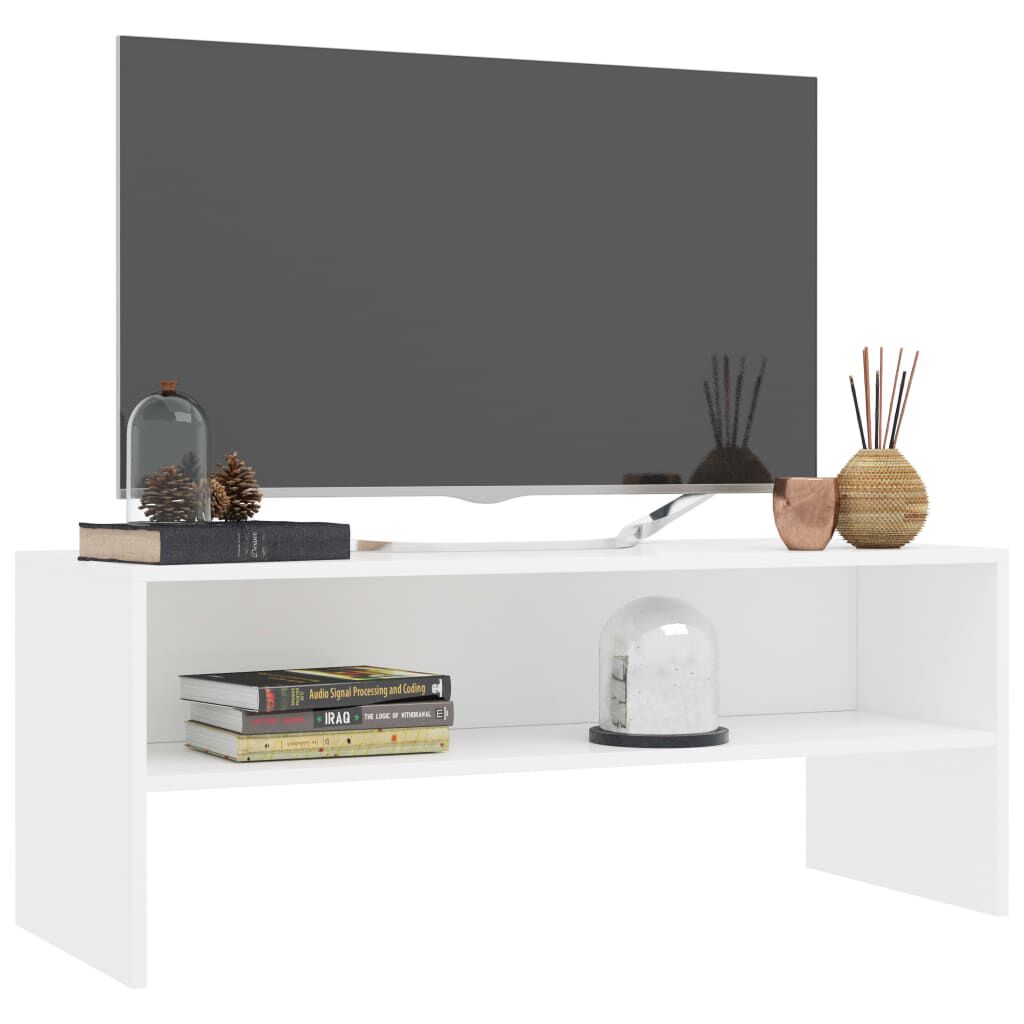 vidaXL Έπιπλο Τηλεόρασης Λευκό 100 x 40 x 40 εκ. από Επεξ. Ξύλο