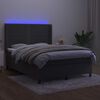 vidaXL &Kappa;&rho;&epsilon;&beta;ά&tau;&iota; Boxspring &mu;&epsilon; &Sigma;&tau;&rho;ώ&mu;&alpha; & LED &Sigma;&kappa;. &Gamma;&kappa;&rho;&iota; 140x190&epsilon;&kappa;. &Beta;&epsilon;&lambda;&omicron;ύ&delta;&iota;&nu;&omicron;