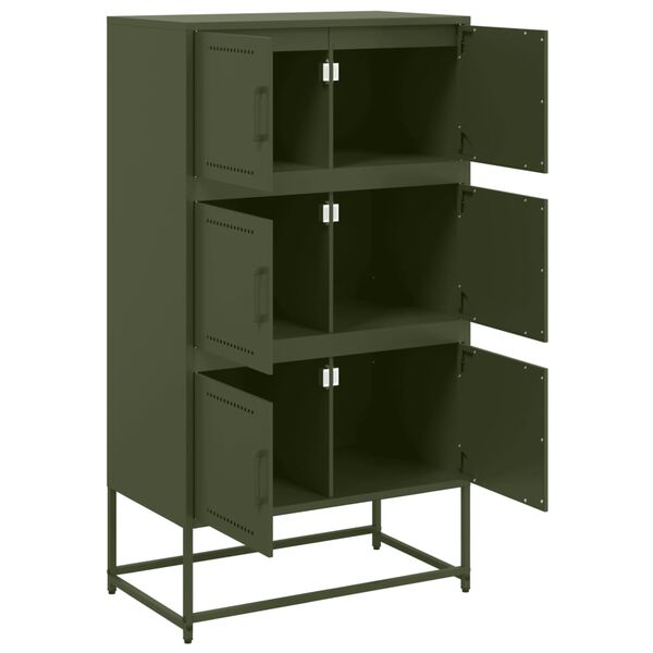 vidaXL Ντουλάπι Πράσινο Λαδί 68,5x38,5x123,5 εκ. από Ατσάλι