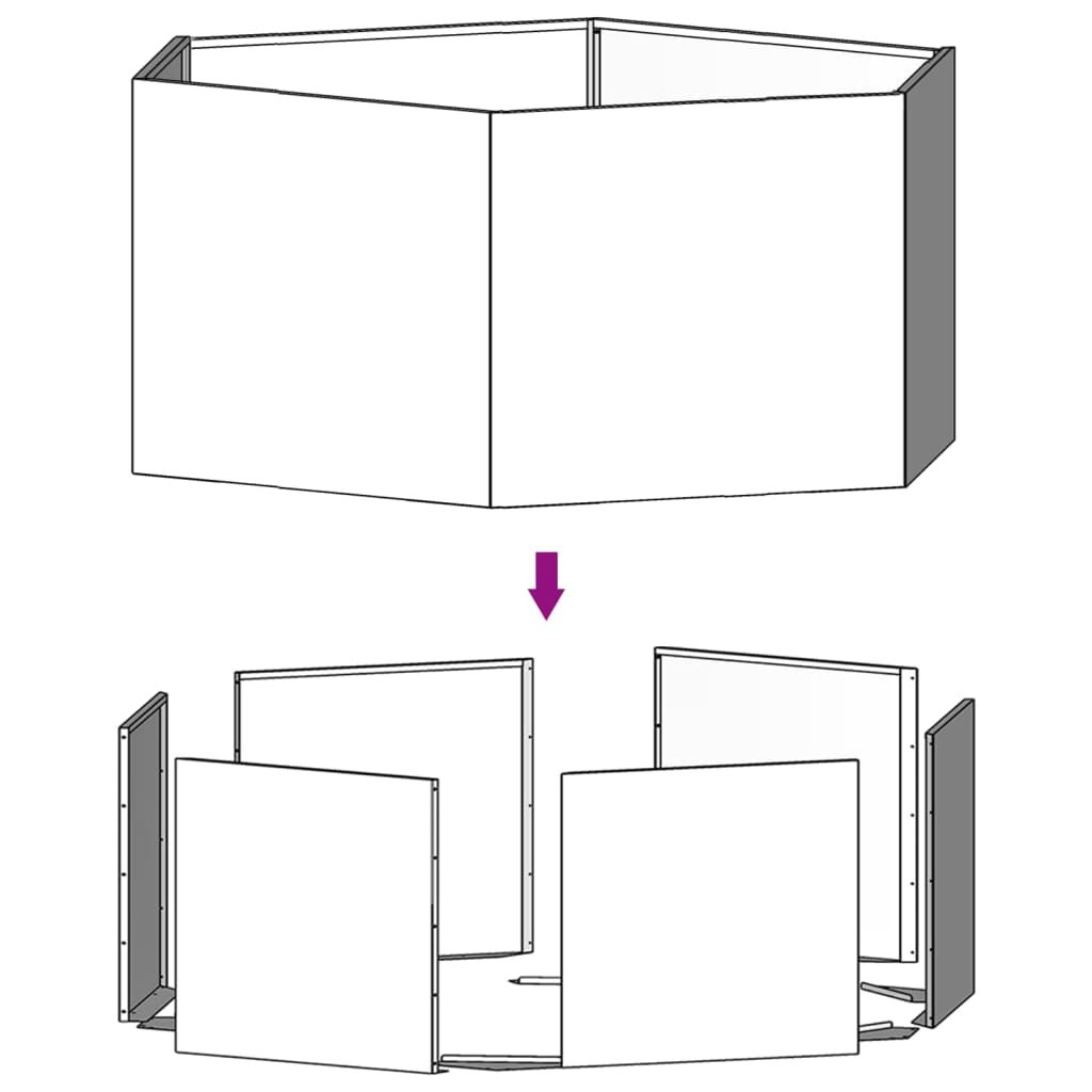 vidaXL Ζαρντινιέρα Σκουρ. 138 x 120 x 45εκ. Ατσάλι Σκληρυθέν στον Αέρα