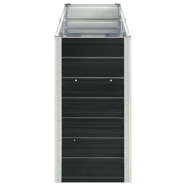 vidaXL Ζαρντινιέρα Υπερυψωμένη Ανθρακί 240x40x77 εκ. Γαλβαν. Χάλυβας