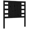 vidaXL Πλαίσιο Κρεβατιού με Κεφαλάρι Μαύρο Μασίφ Ξύλο Single