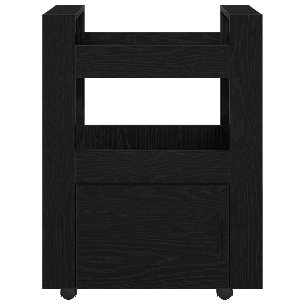 vidaXL Κουζίνα Τροχαλία Μαύρη Βελανιδιά 60x45x80 εκ Επεξεργασμένο Ξύλο
