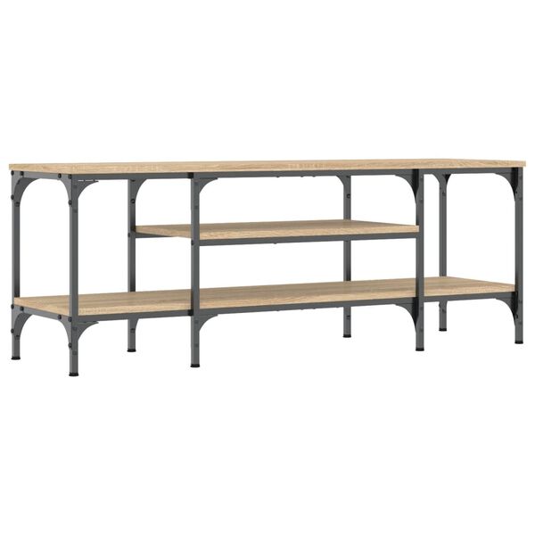 vidaXL Έπιπλο Τηλεόρασης Sonoma Δρυς 121x35x45 εκ. Επεξ. Ξύλο/Σίδερο