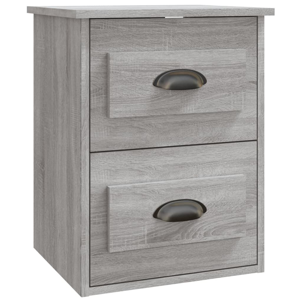 vidaXL Κομοδίνα Επιτοίχια 2 τεμ. Γκρι Sonoma 41,5x36x53 εκ.