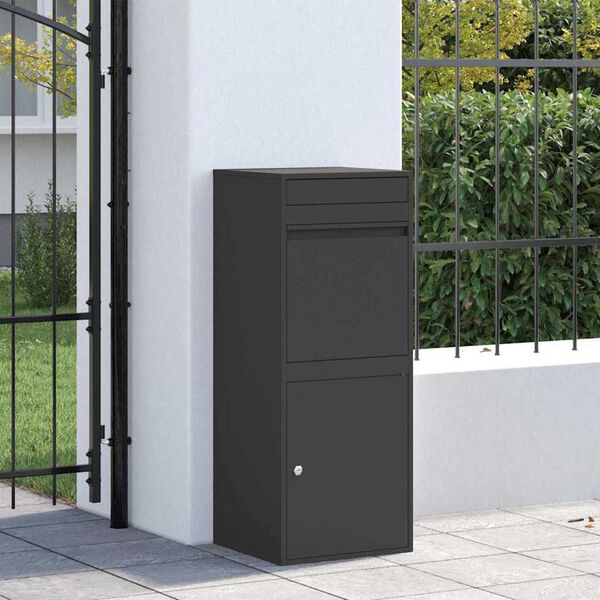 vidaXL Θυρίδα Πακέτων Μαύρο 41 x 38 x 103 εκ Ατσάλι