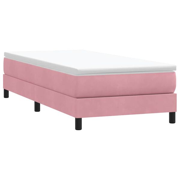 vidaXL Box Spring Κρεβάτι χωρίς στρώμα Ροζ 100x210 cm Βελούδινο