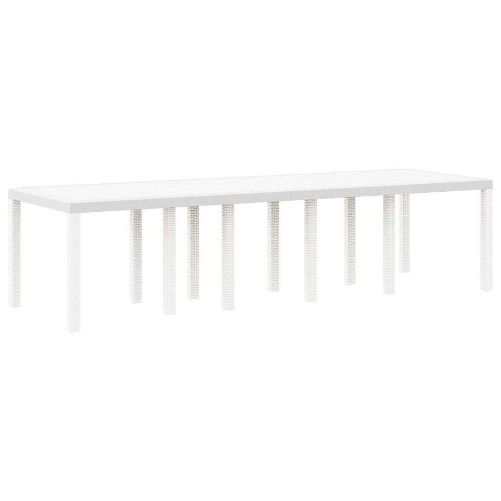 vidaXL Τραπέζι Κήπου Λευκό 300x100x73 cm Πολυ Ρατάν