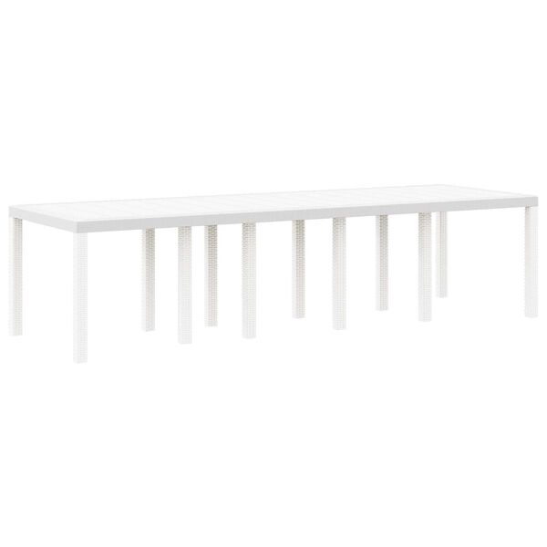 vidaXL Τραπέζι Κήπου Λευκό 300x100x73 cm Πολυ Ρατάν