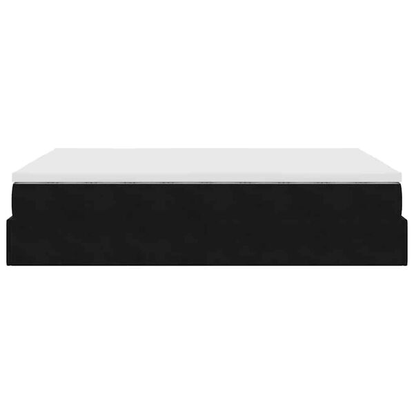 vidaXL Οθωμανικό κρεβάτι με στρώμα Μαύρο 140x190cm Βελούδο