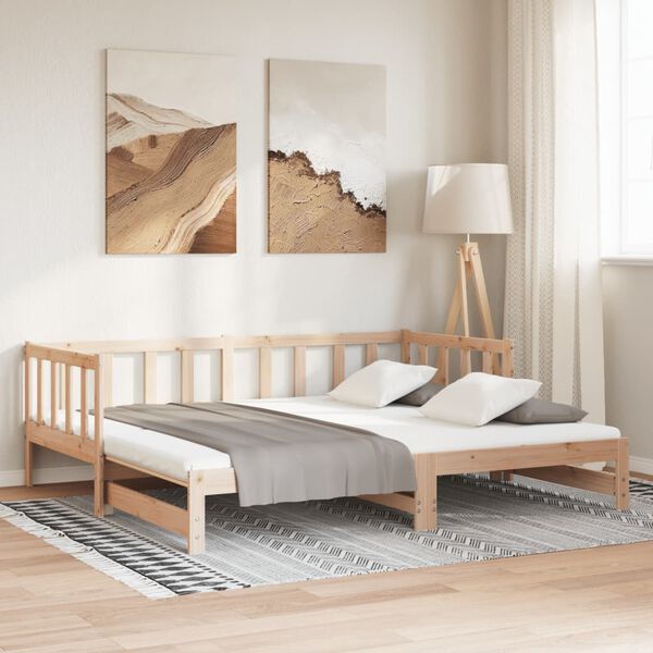 vidaXL Καναπές Κρεβάτι 2 x (90 x 200) εκ. από Μασίφ Ξύλο Πεύκου