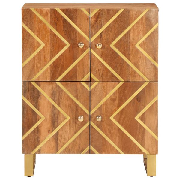 vidaXL Βοηθητικό Έπιπλο Καφέ/Μαύρο 60x33,5x75 εκ. Μασίφ Ξύλο Μάνγκο