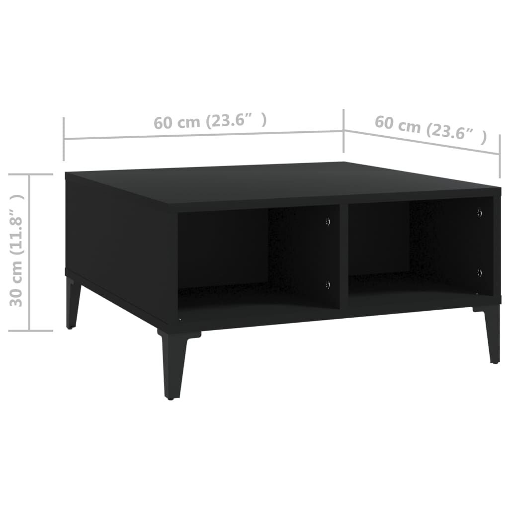 vidaXL Τραπεζάκι Σαλονιού Μαύρο 60 x 60 x 30 εκ. από Μοριοσανίδα