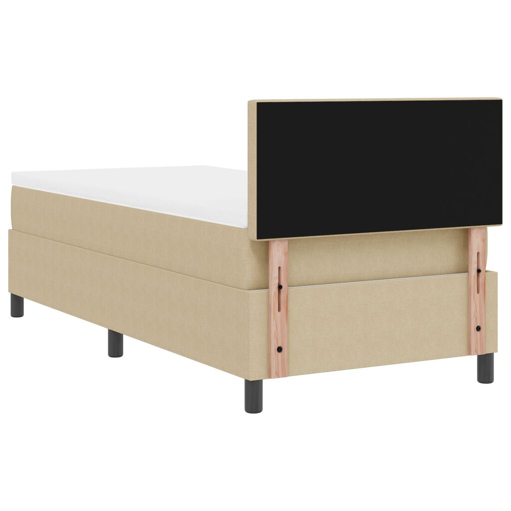 vidaXL Κρεβάτι Box Spring με Στρώμα Ανοιχτό Πράσινο Γκρι 90x200 εκ. Βελούδινο Ύφασμα